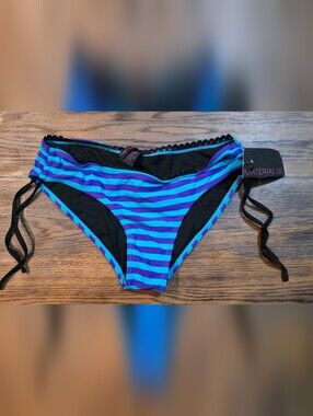 Material Girl Blue & Purple Striped Women's Swim Bottoms